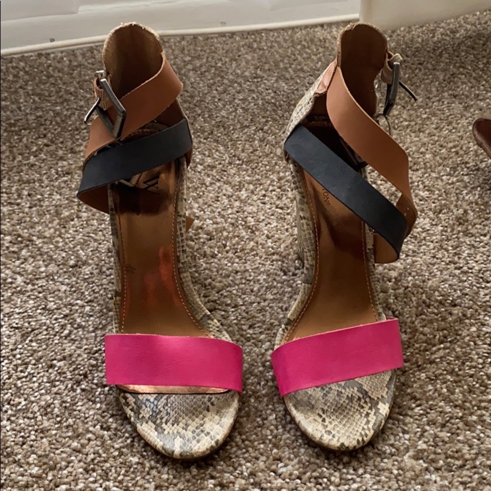 Snakeskin Wedge Sandals